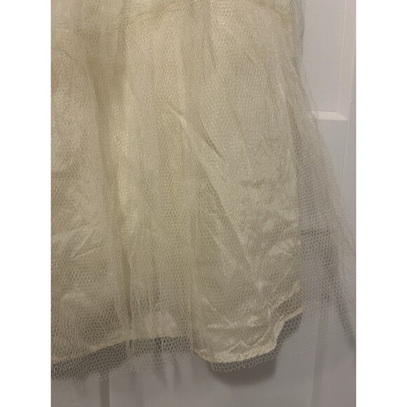 Vintage Ivory Net Petticoat Tulle Slip Full Tiered Crinoline Size Small Midi - Picture 2 of 6